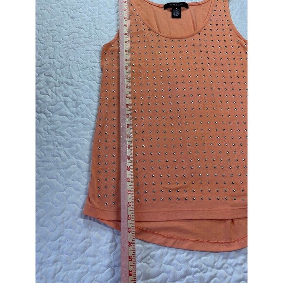 89th & Madison Peach Orange Silver Studded Tank Top Blouse size medium - Picture 3 of 4